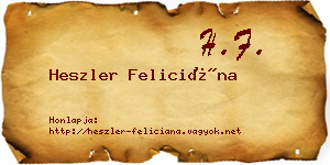 Heszler Feliciána névjegykártya